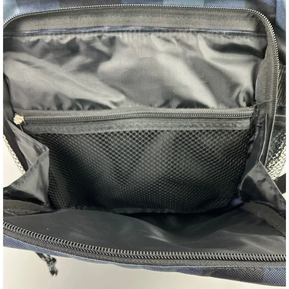 Eastsport Crossbody Bag Messenger Shoulder Bookbag‎ Checkered Pattern Blue Black